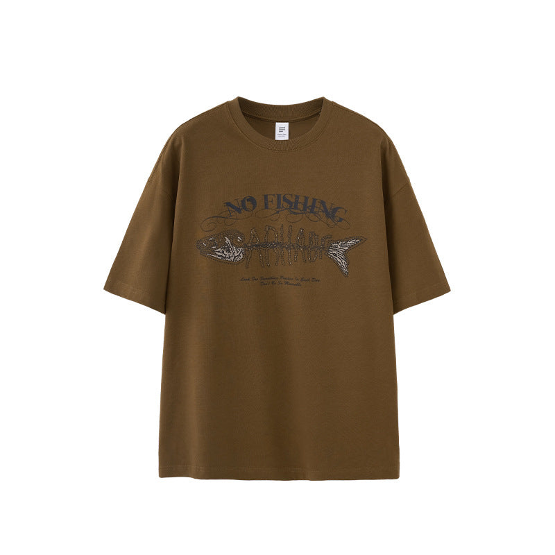 265G重磅魚骨發泡印花短袖T-SHIRT(2色)