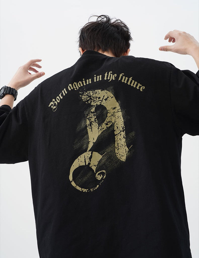 哥德字母印花短袖T-Shirt(3色)