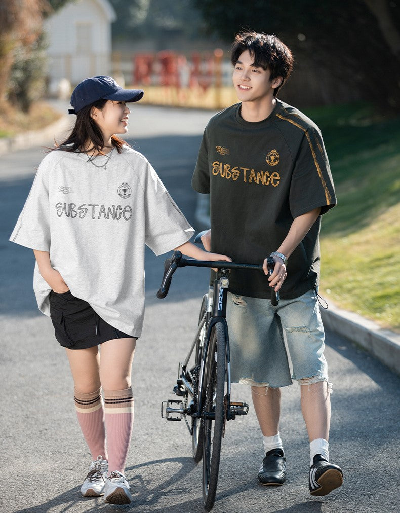 手繪字母印花短袖T-Shirt(2色)