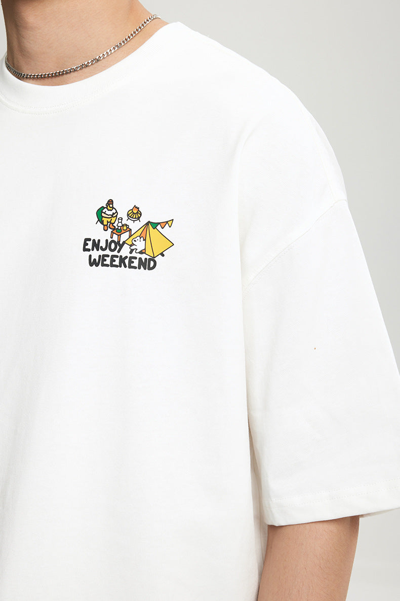 户外露營印花短袖T-SHIRT(2色)