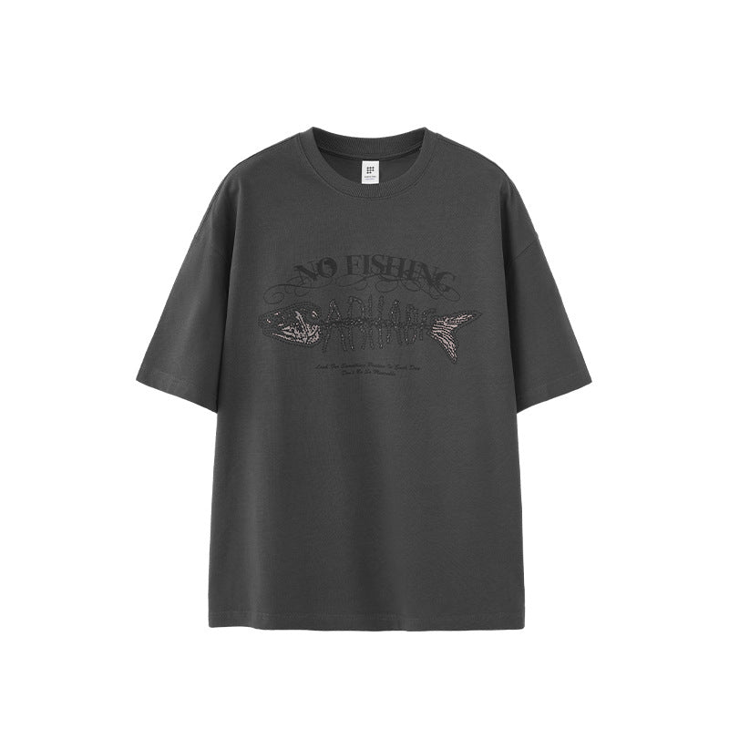 265G重磅魚骨發泡印花短袖T-SHIRT(2色)