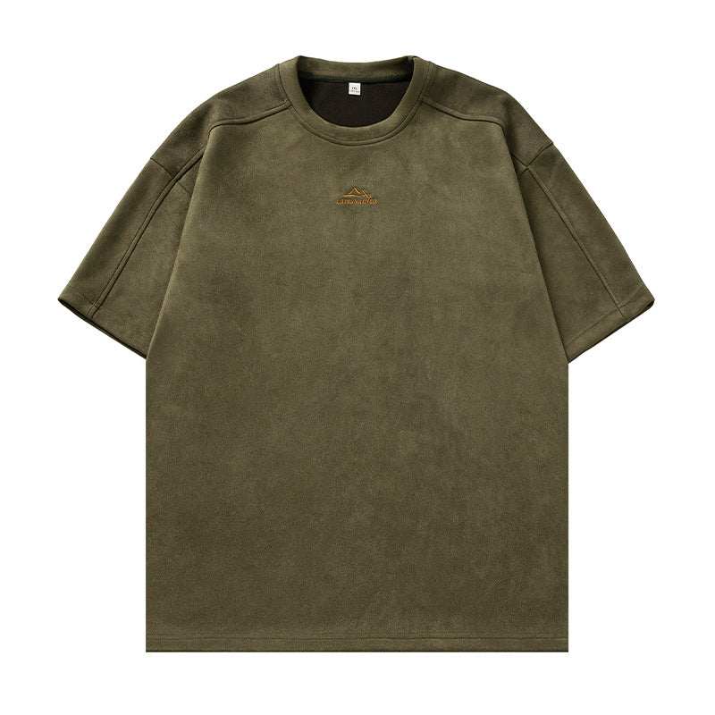 200克質感麂皮絨山系短袖T-Shirt(3色)