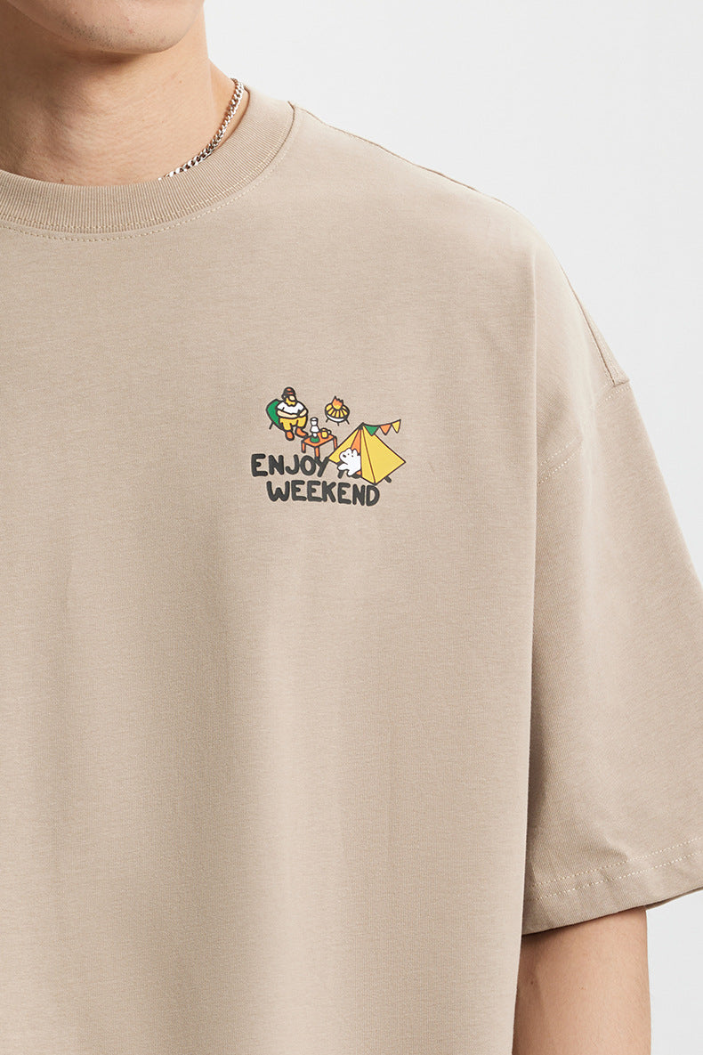 户外露營印花短袖T-SHIRT(2色)