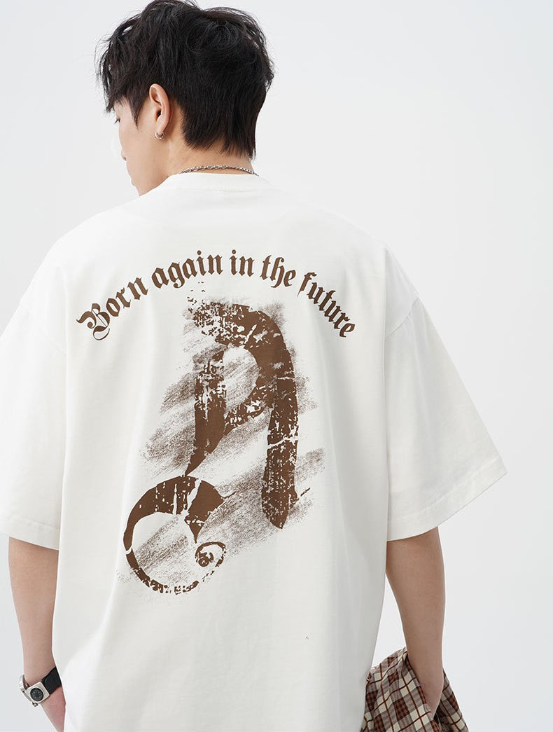 哥德字母印花短袖T-Shirt(3色)