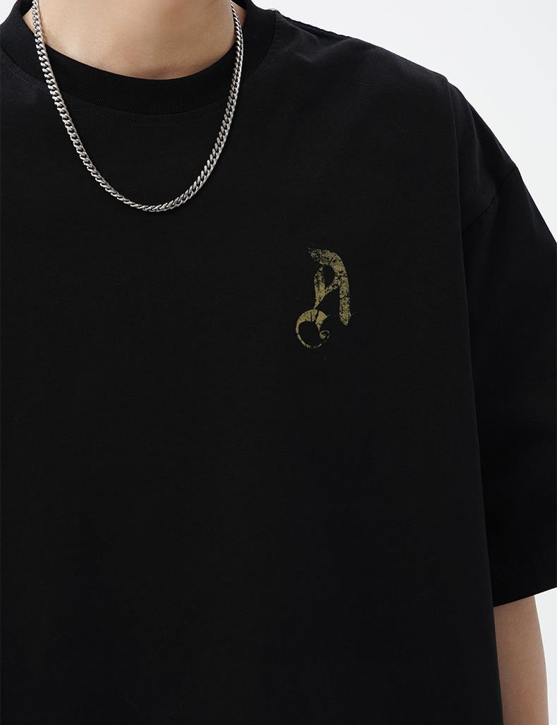 哥德字母印花短袖T-Shirt(3色)