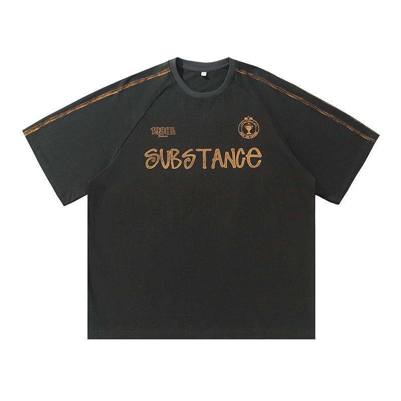 手繪字母印花短袖T-Shirt(2色)