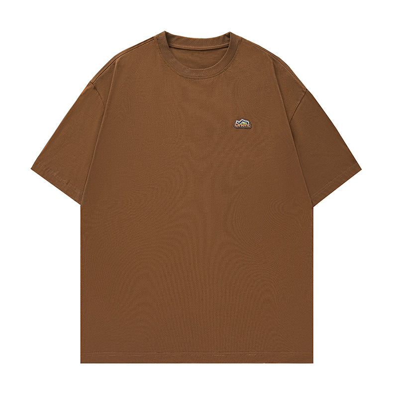 山系圖案刺繡貼標短袖T-Shirt(3色)