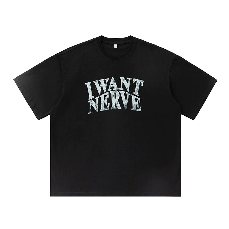 做舊撞色印花短袖T-Shirt(3色)