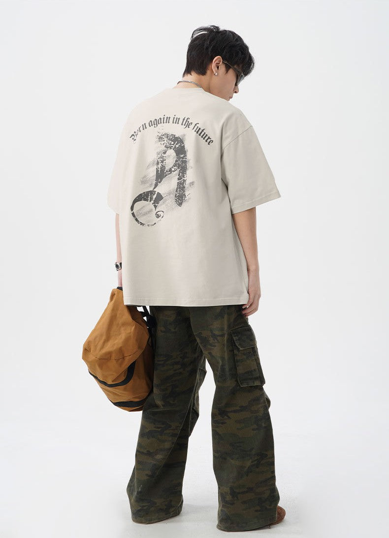 哥德字母印花短袖T-Shirt(3色)