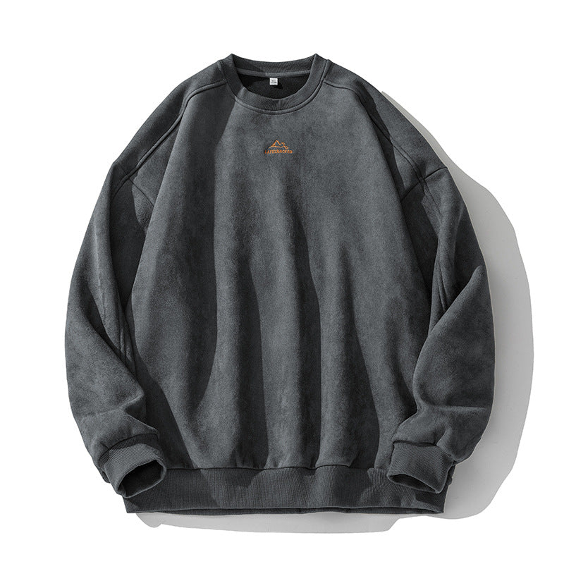 350克硬漢麂皮圓領長袖T-Shirt(5色)