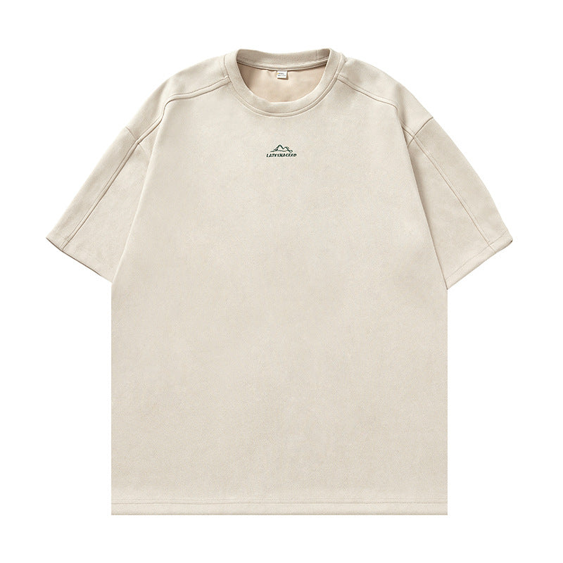 200克質感麂皮絨山系短袖T-Shirt(3色)