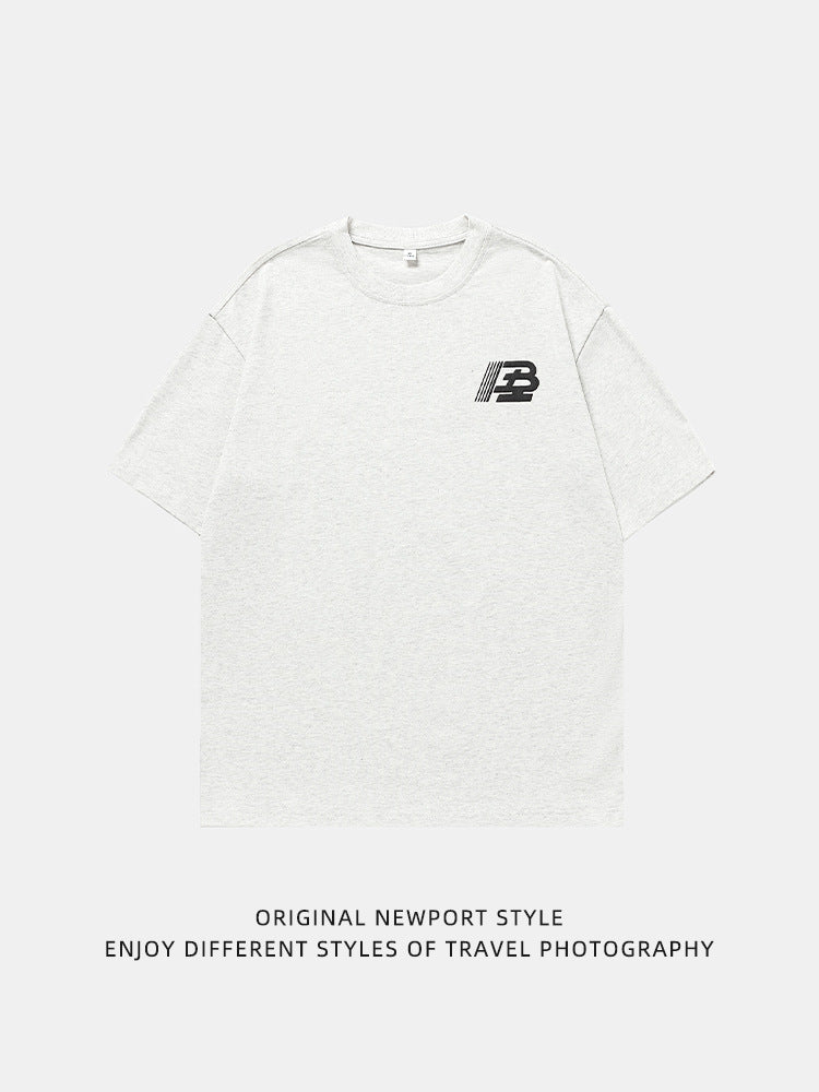 美式字母印花圓領短袖T-Shirt