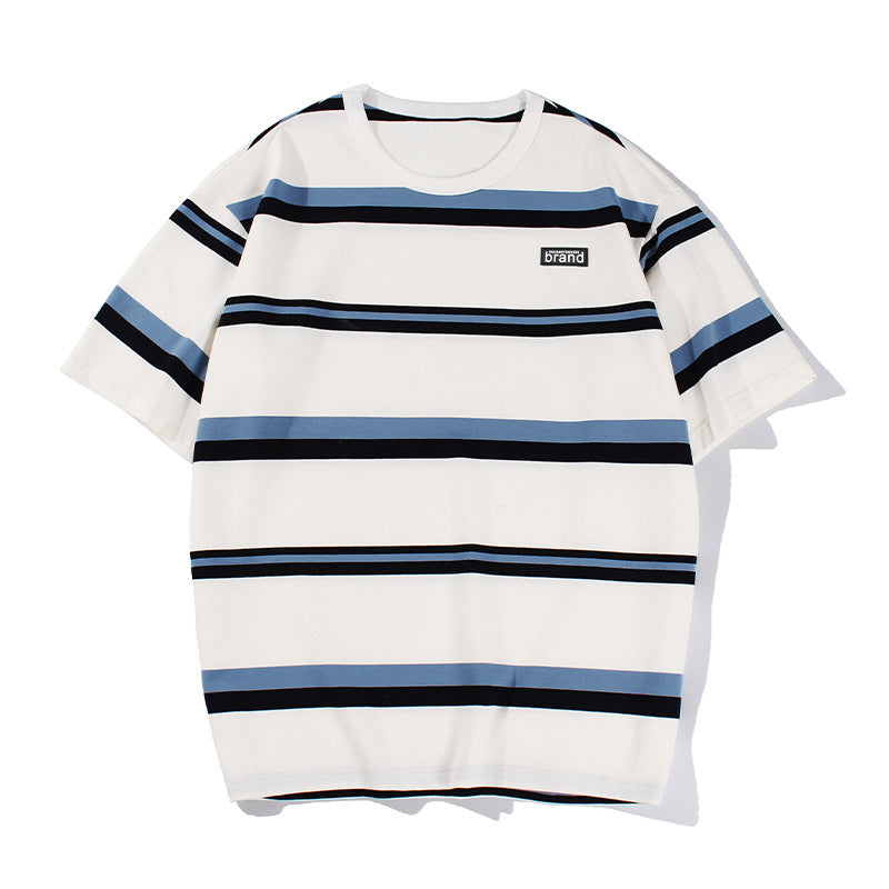圓領條紋短袖T-Shirt