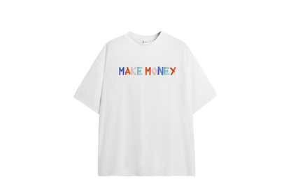 MAKE MONEY紋理刺繡美式西岸短袖T-Shirt(2色)