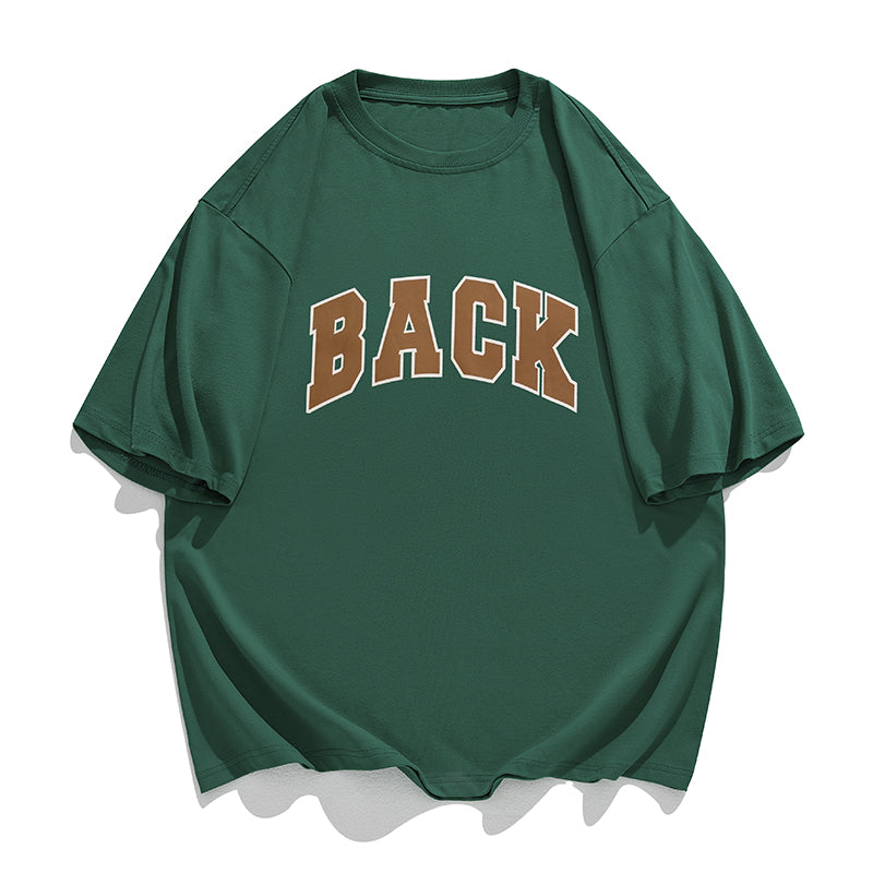 BACK！絨面發泡印花短袖T-Shirt