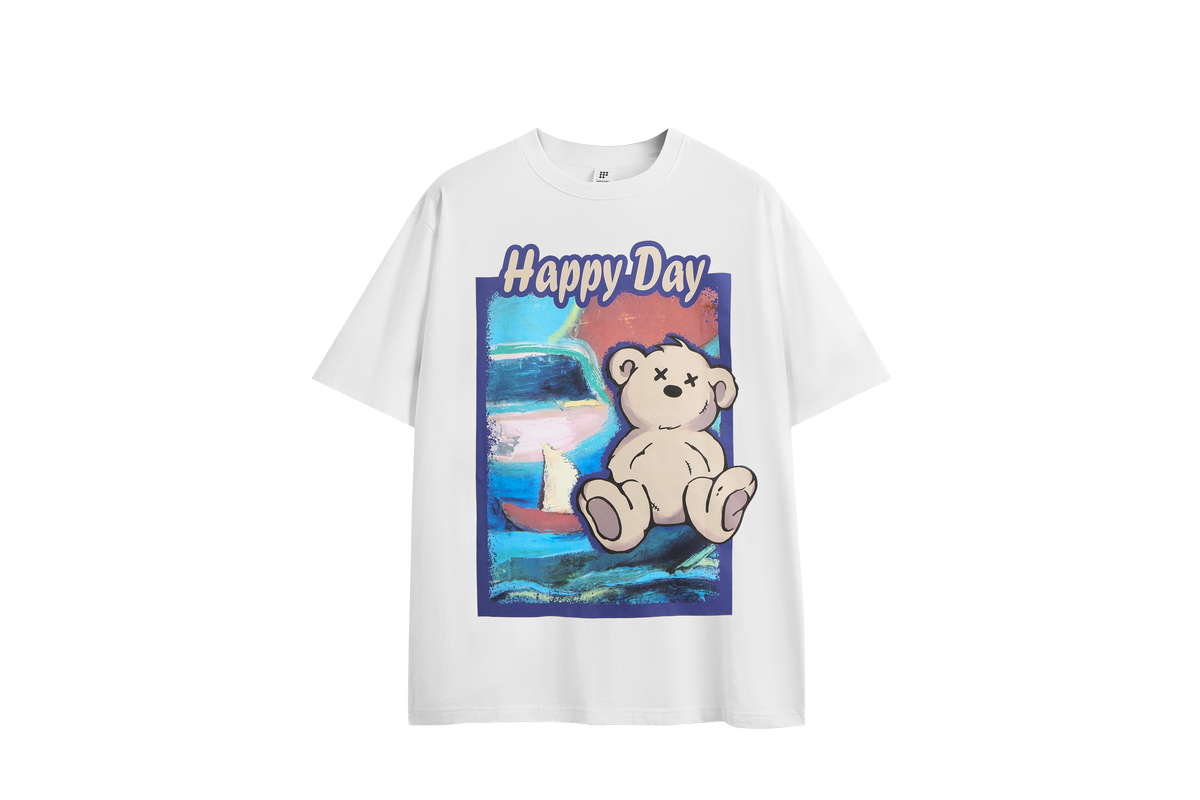 HAPPY DAY油畫小熊短袖T-Shirt