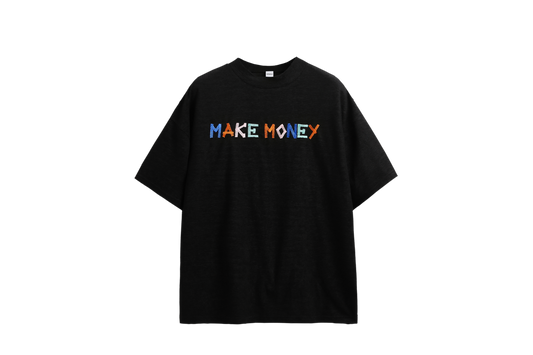 MAKE MONEY紋理刺繡美式西岸短袖T-Shirt(2色)