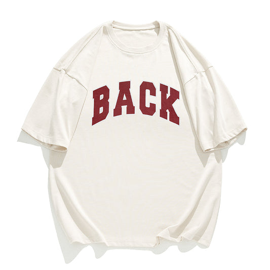 BACK！絨面發泡印花短袖T-Shirt