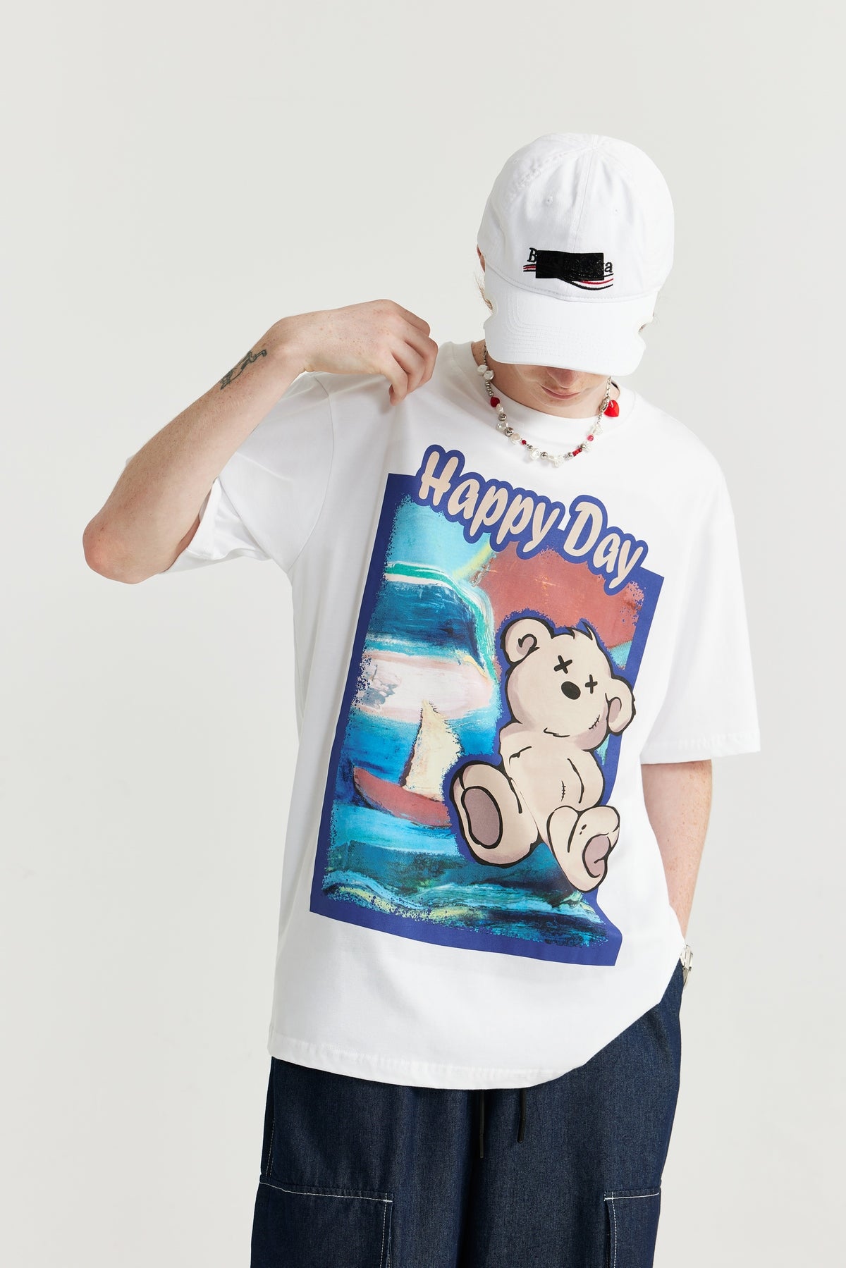 HAPPY DAY油畫小熊短袖T-Shirt