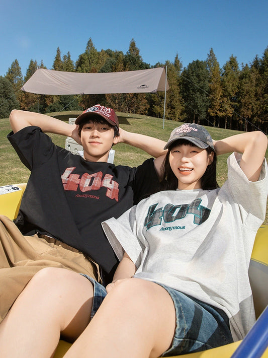 404格紋圖案印花短袖T-Shirt(4色)