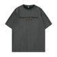 圓領麂皮絨字母印花短袖T-Shirt(5色)