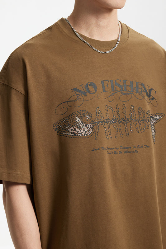 265G重磅魚骨發泡印花短袖T-SHIRT(2色)