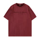 圓領麂皮絨字母印花短袖T-Shirt(5色)