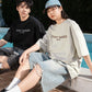 撞色字母刺繡明線設計短袖T-Shirt(2色)