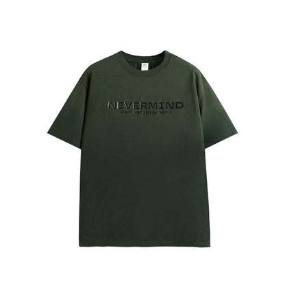 NEVERMIND 漸變水洗做舊短袖T-Shirt(2色)