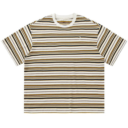 帆船LOGO繡花條紋短袖T-Shirt(3色)