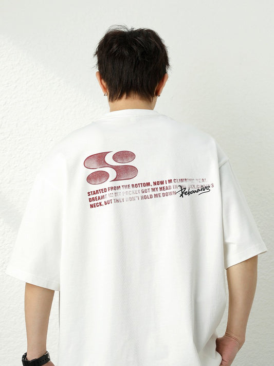 漸變斑駁印花純棉短袖T-Shirt(3色)