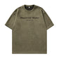 圓領麂皮絨字母印花短袖T-Shirt(5色)