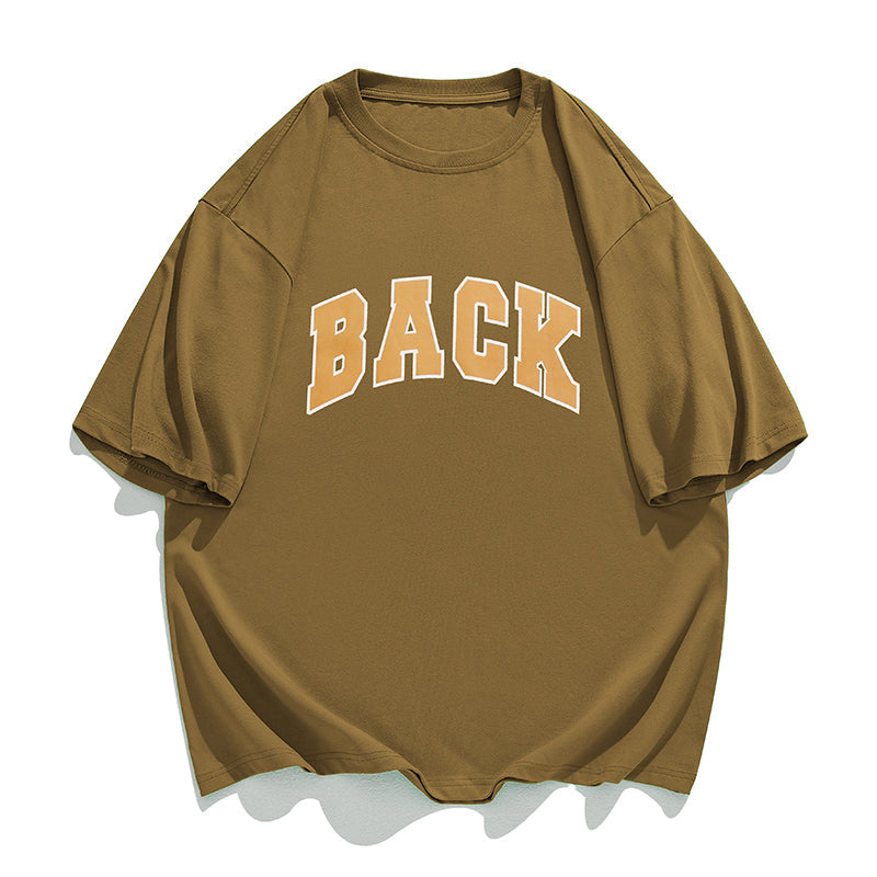 BACK！絨面發泡印花短袖T-Shirt